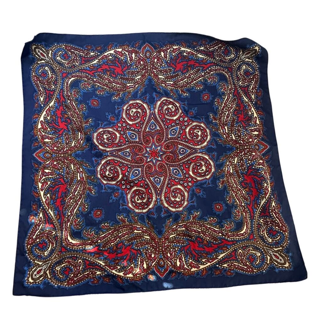 Jean Parel Paisley Medallion Scarf Wistel T Polyester Vintage 70s Italy Classic